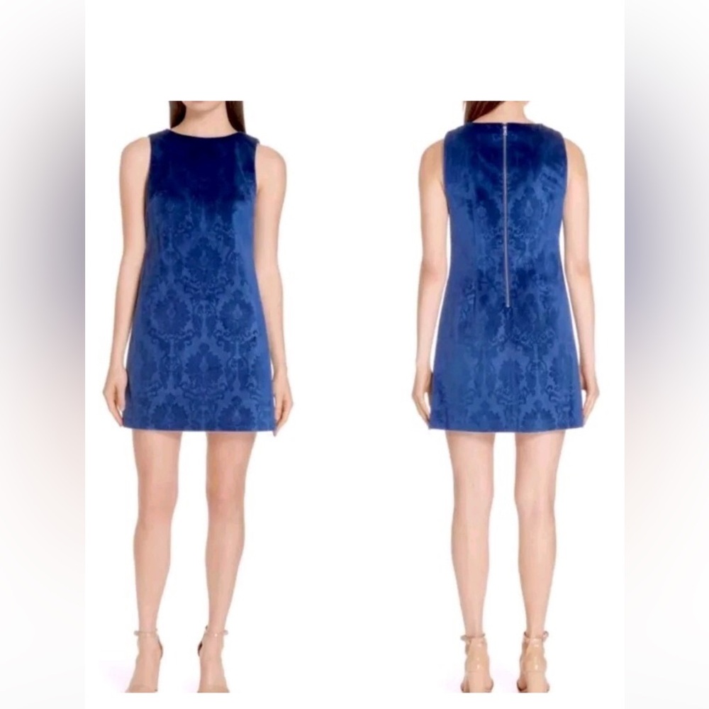 Alice + Olivia Blue Halter Sheath Mini Dress